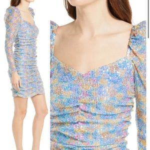 😍 SAYLOR Lawren Floral Sequin Long Sleeve Minidress NWT Size XS 😱